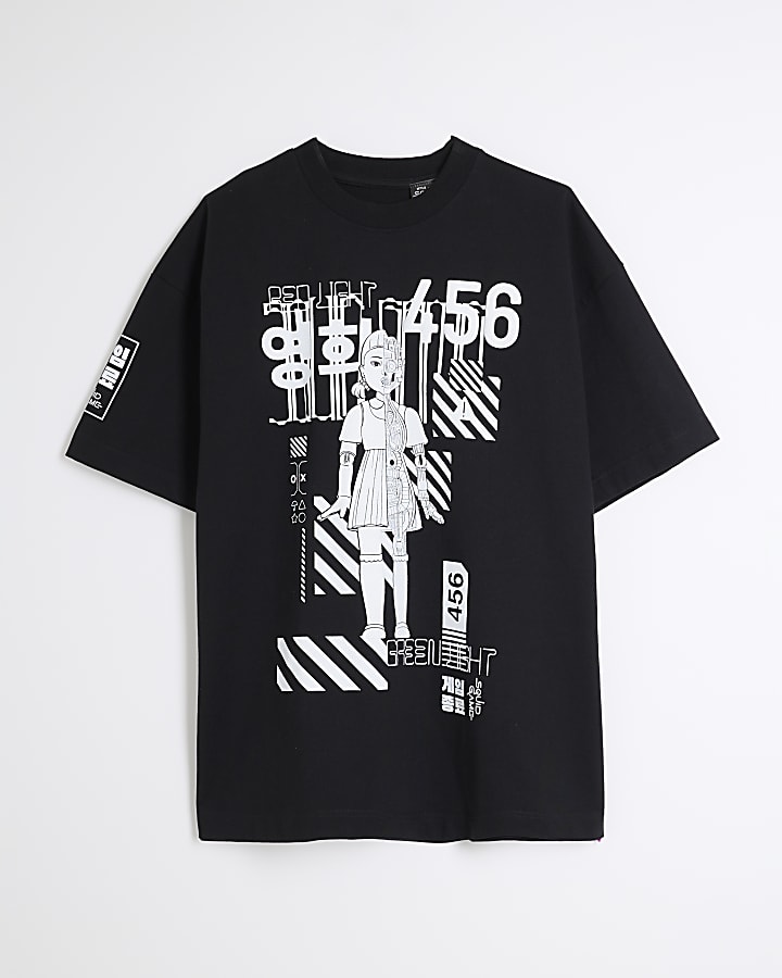 Black Regular Fit Squid Game T-Shirt