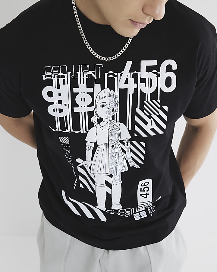 Black Regular Fit Squid Game T-Shirt