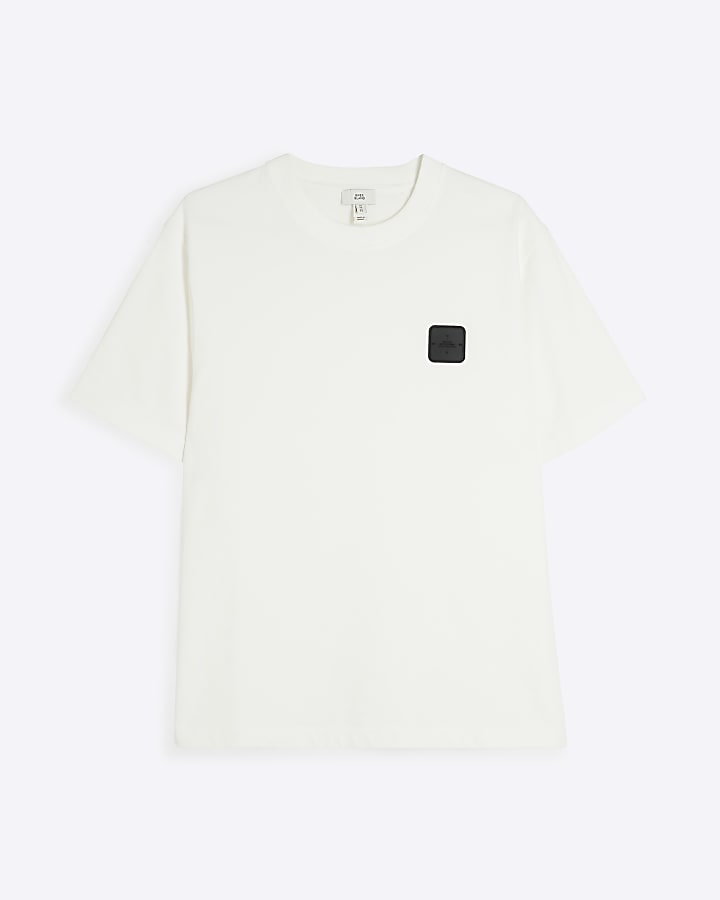 White Slim Fit Badge T-Shirt