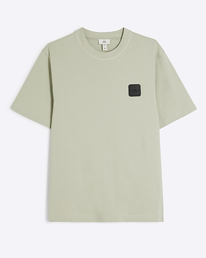 Green Slim Fit Badge T-Shirt