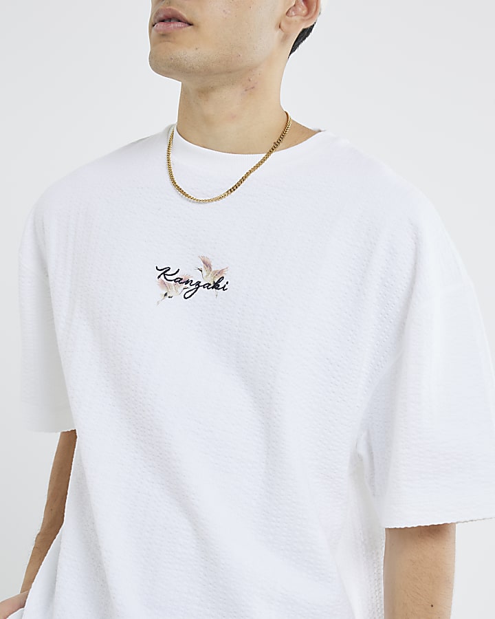 White Short Sleeve Kanyaki T-Shirt