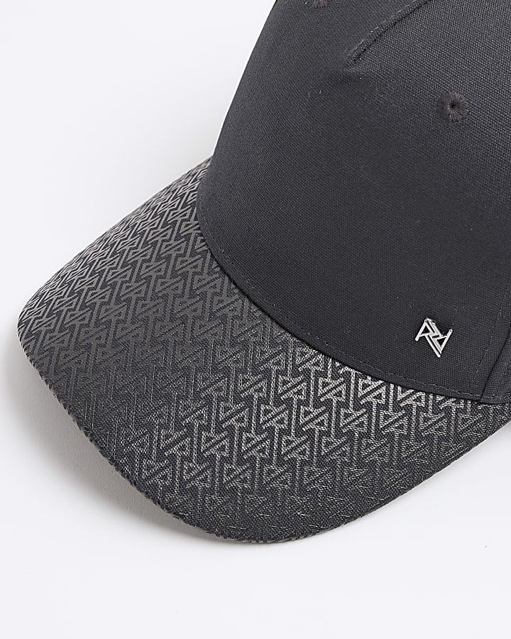 Black Monogram Peak Cap