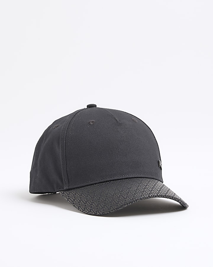 Black Monogram Peak Cap