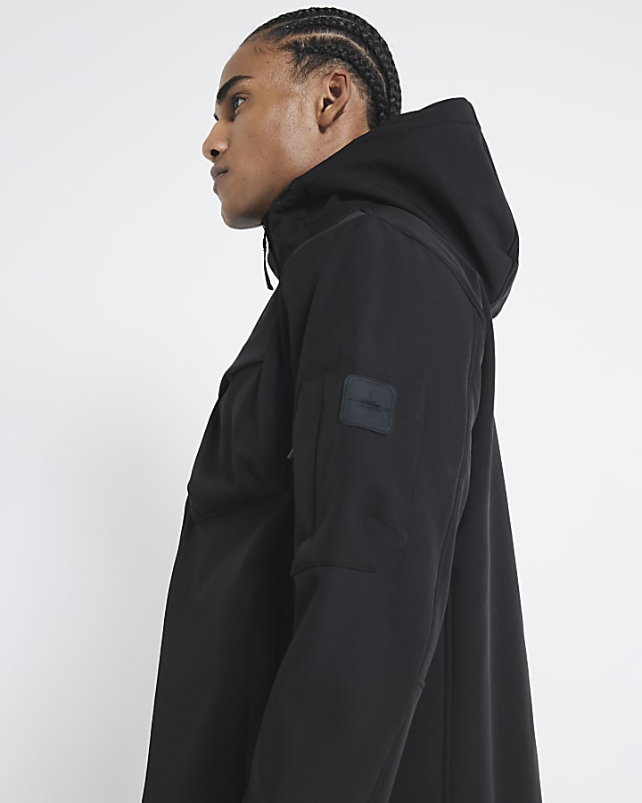 Black Hooded Softshell Jacket