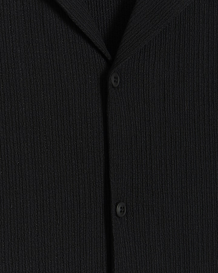 Black Regular Fit Textured Shirt