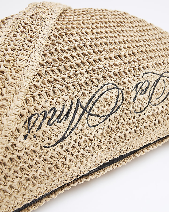 Stone Raffia Les Amis Cross Body Bag