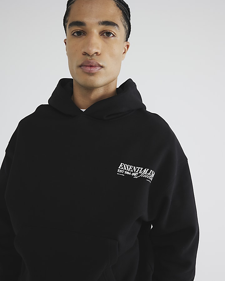 Black Long Sleeve Essentialism Hoodie