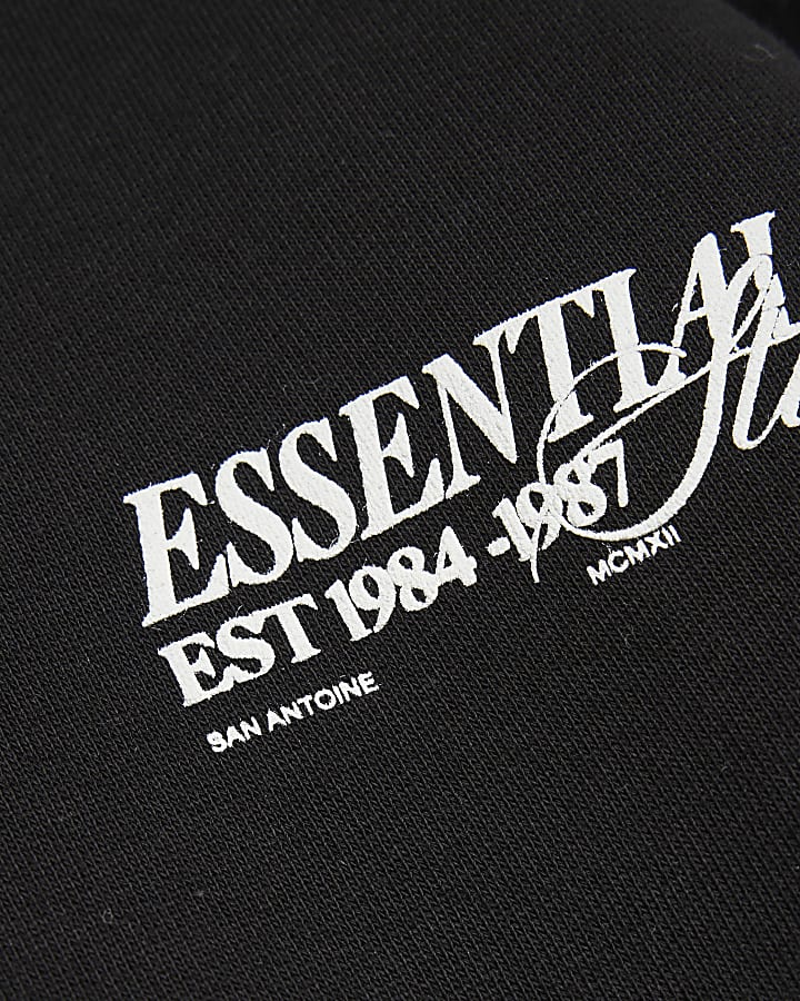 Black Oversized Essentialism Hoodie