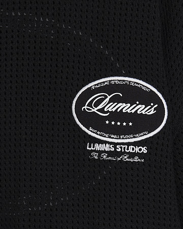 Black Regular Fit Luminis Crochet T-Shirt