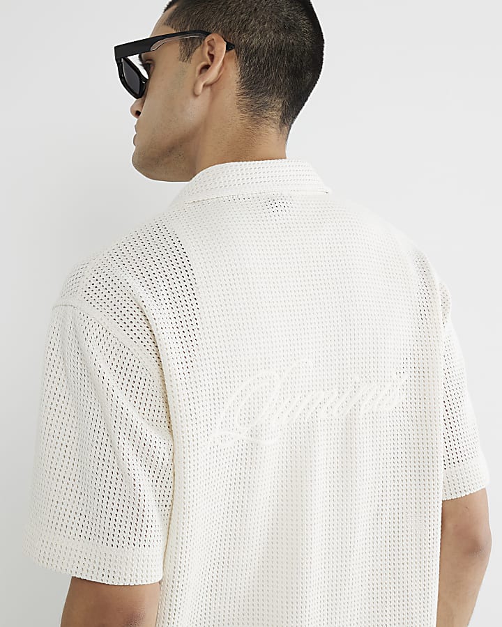 White Crochet Luminis Embroidery Shirt