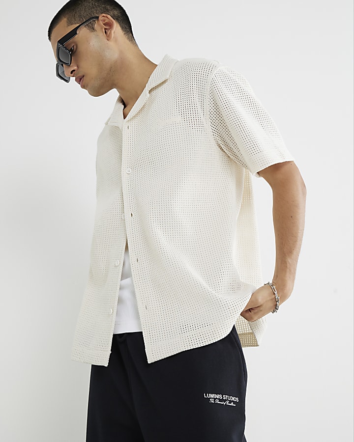 White Crochet Luminis Embroidery Shirt