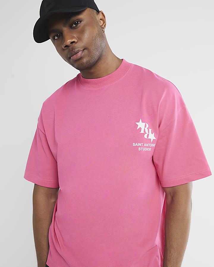 Pink Boxy Fit Short Sleeve RR Star T-Shirt