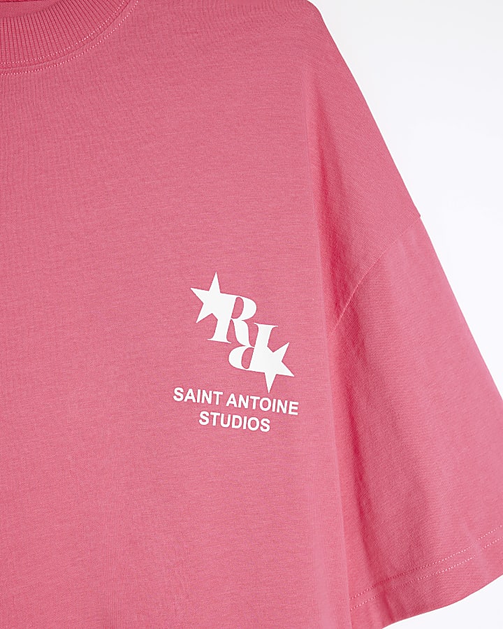 Pink Boxy Fit Short Sleeve RR Star T-Shirt