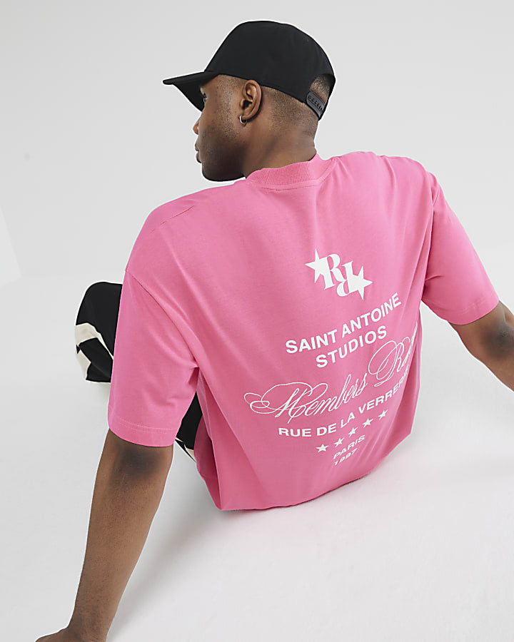 Pink Boxy Fit Short Sleeve RR Star T-Shirt