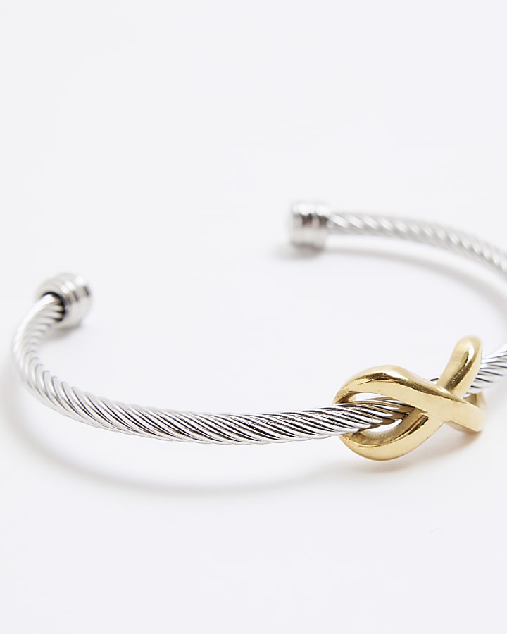 Gold Steel Rhodium Kiss Bracelet