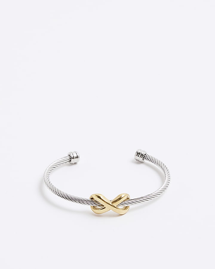 Gold Steel Rhodium Kiss Bracelet