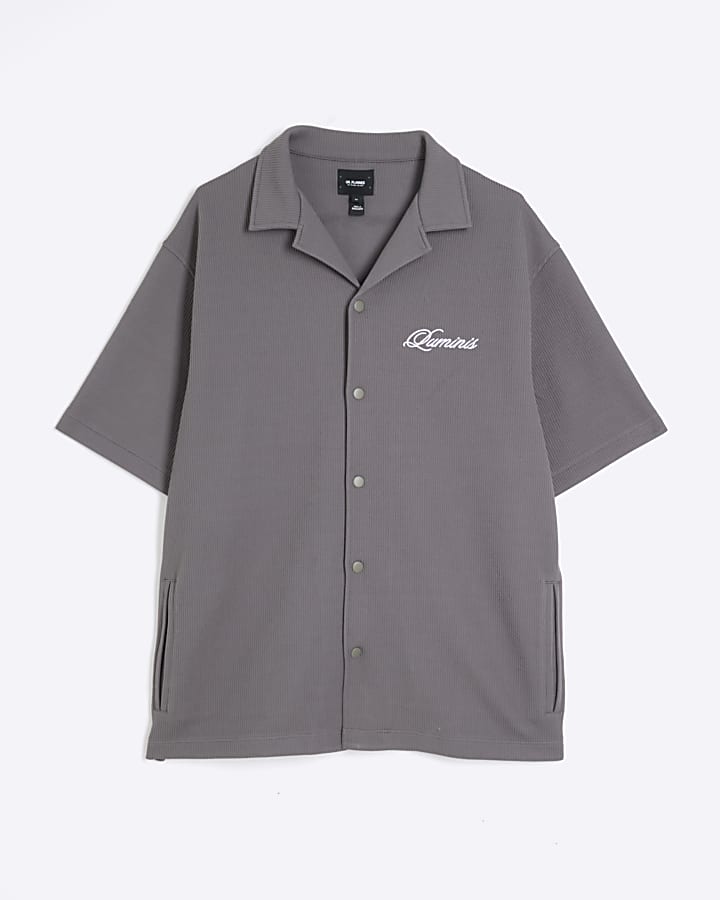 Grey Regular Fit Luminis Quilted Shirt