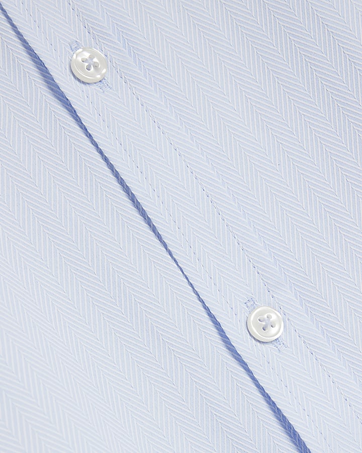 Blue Slim Fit Double Collar Shirt