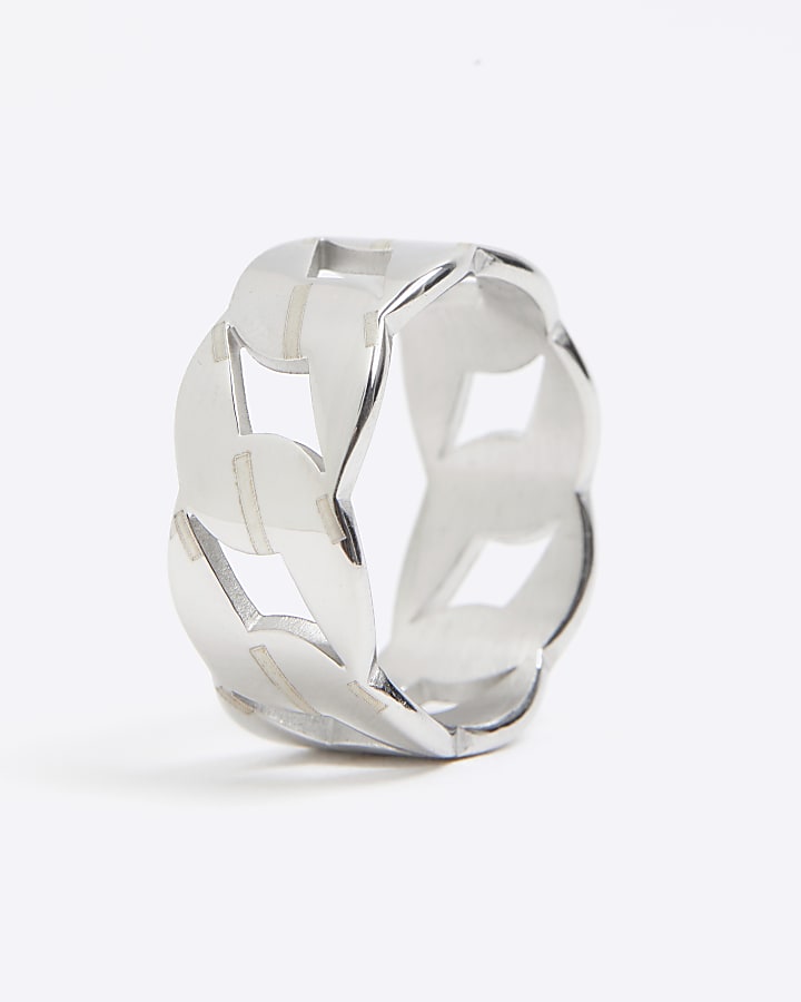 Silver Steel Chain Ring