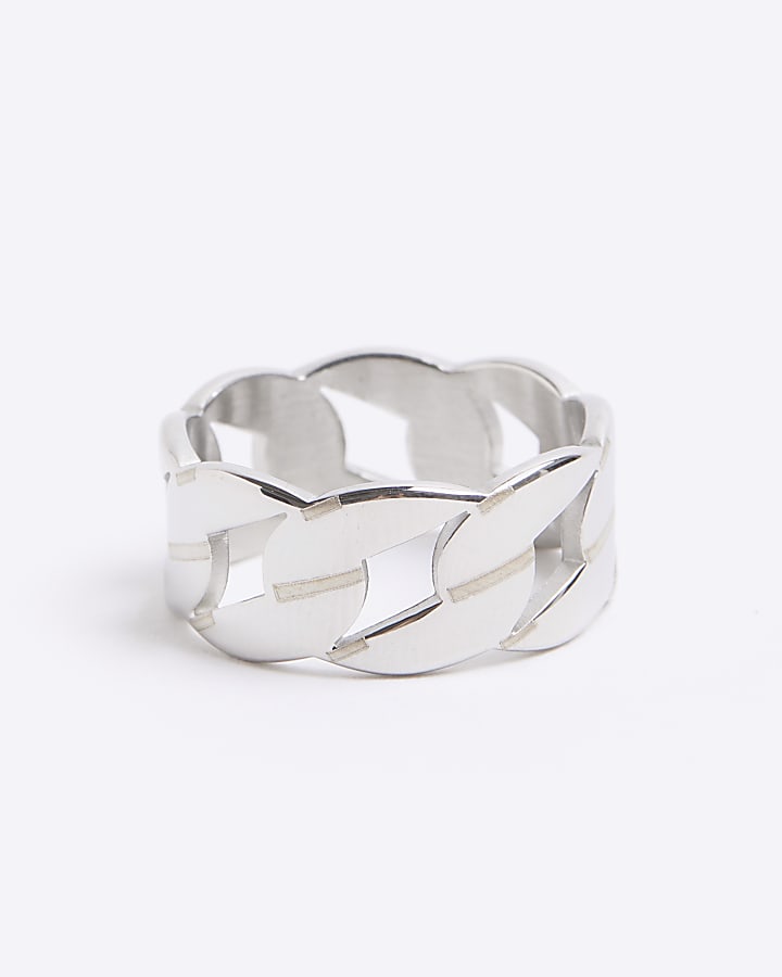 Silver Steel Chain Ring