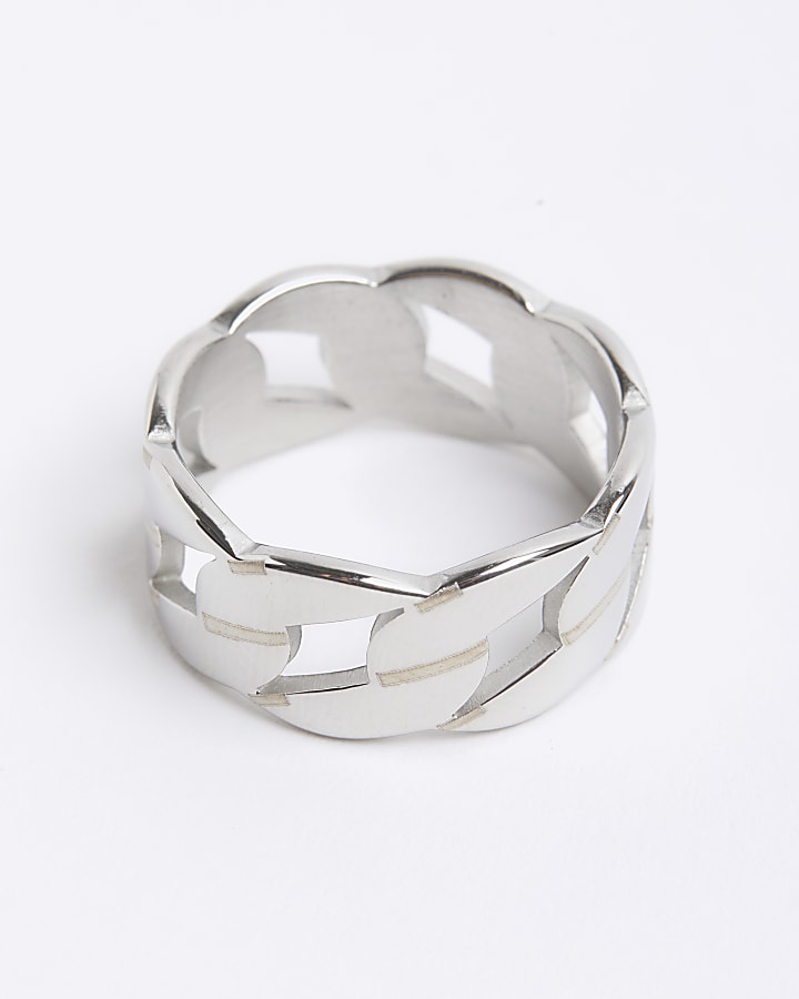 Silver Steel Chain Ring