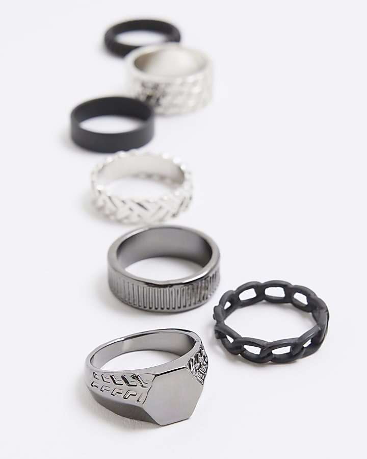 Black And Silver Ring Pack