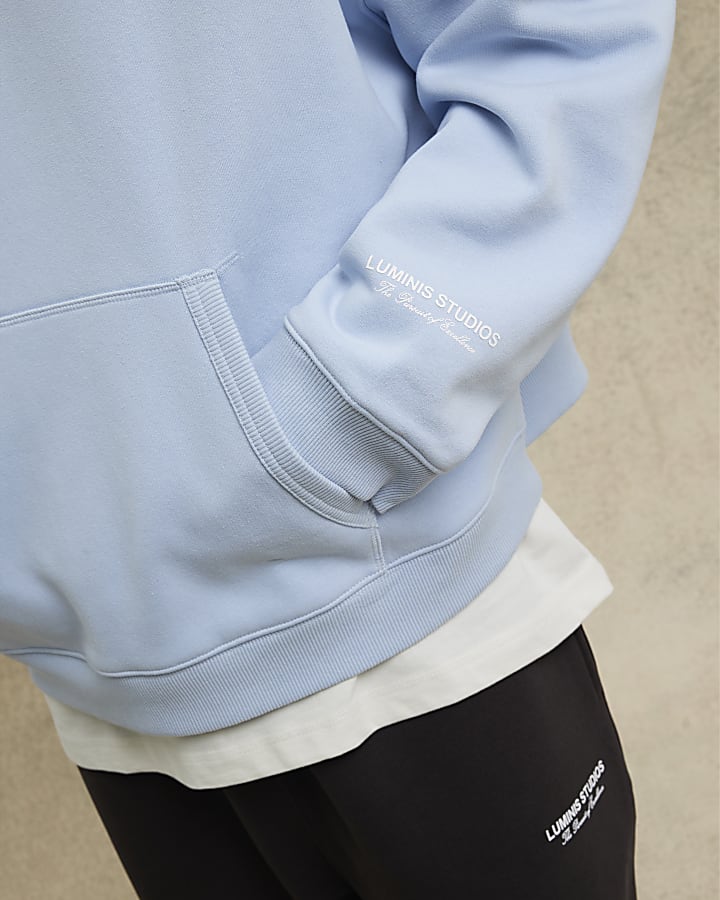 Blue Oversized Long Sleeve Luminis Hoodie