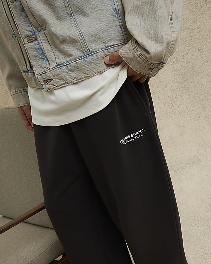 Brown Wide Leg Luminis Studio Joggers