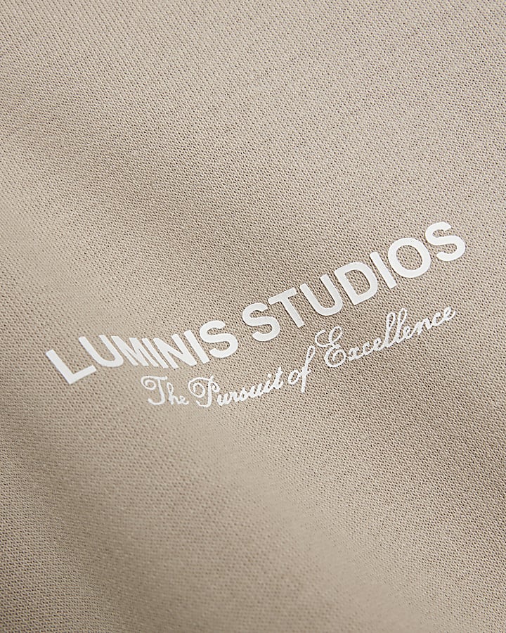 Stone Long Sleeve Zip Through Luminis Hoodie