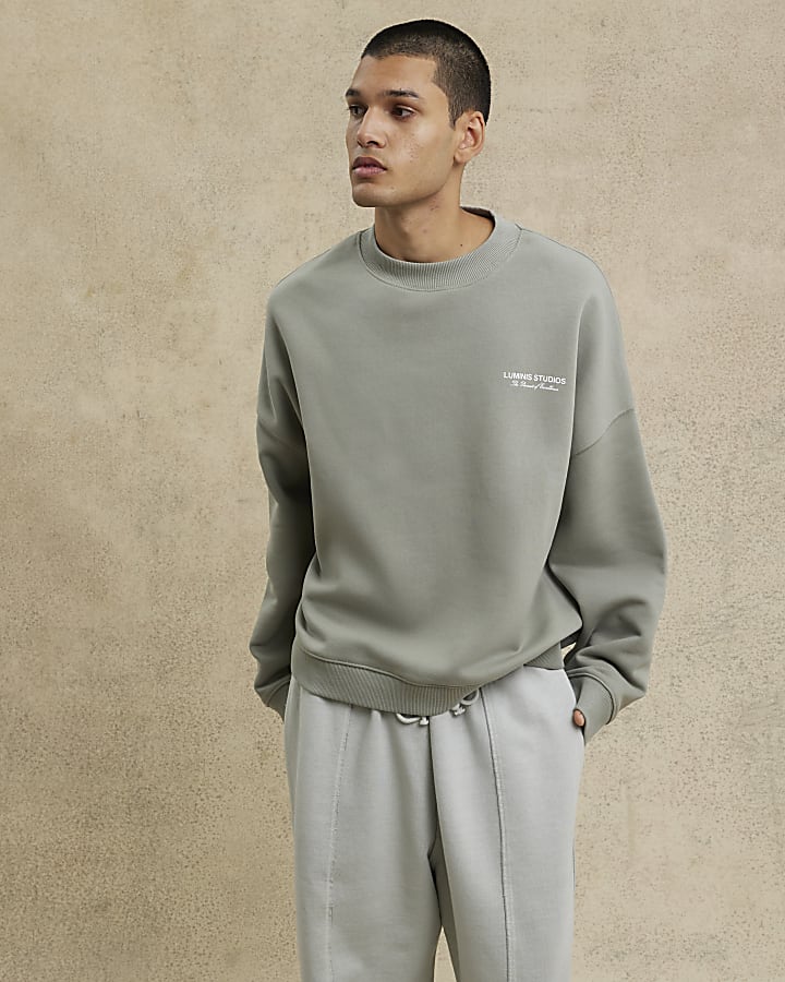 Khaki Oversized Luminis Studios Sweatshirt