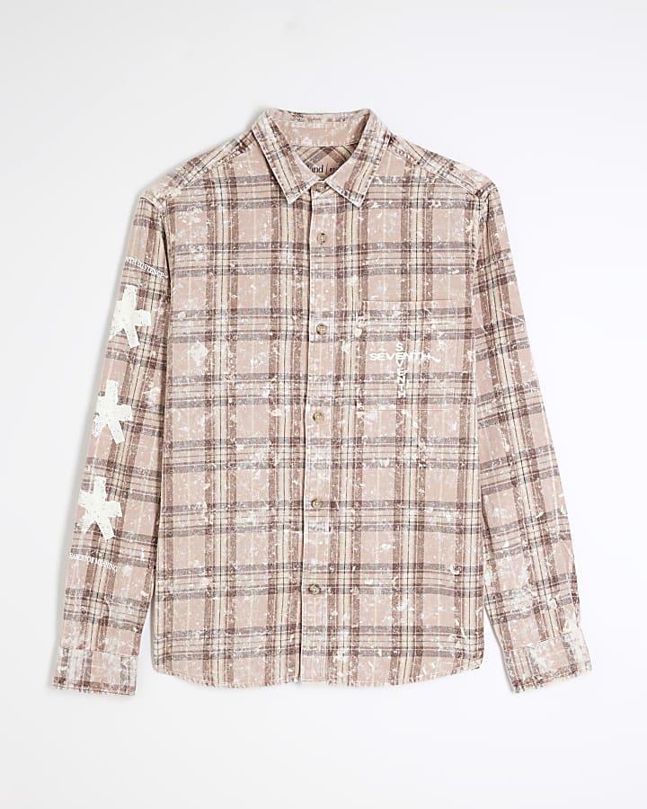 Pink Flannel Washed Check Shirt