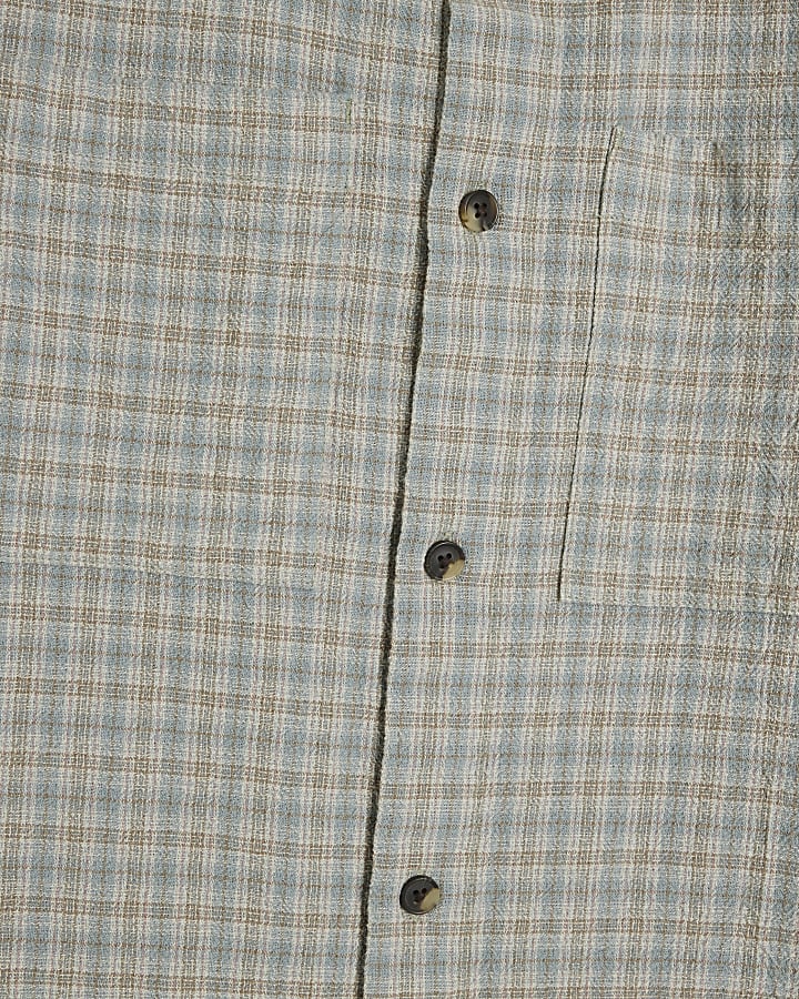 Blue Regular Fit Crepe Check Shirt