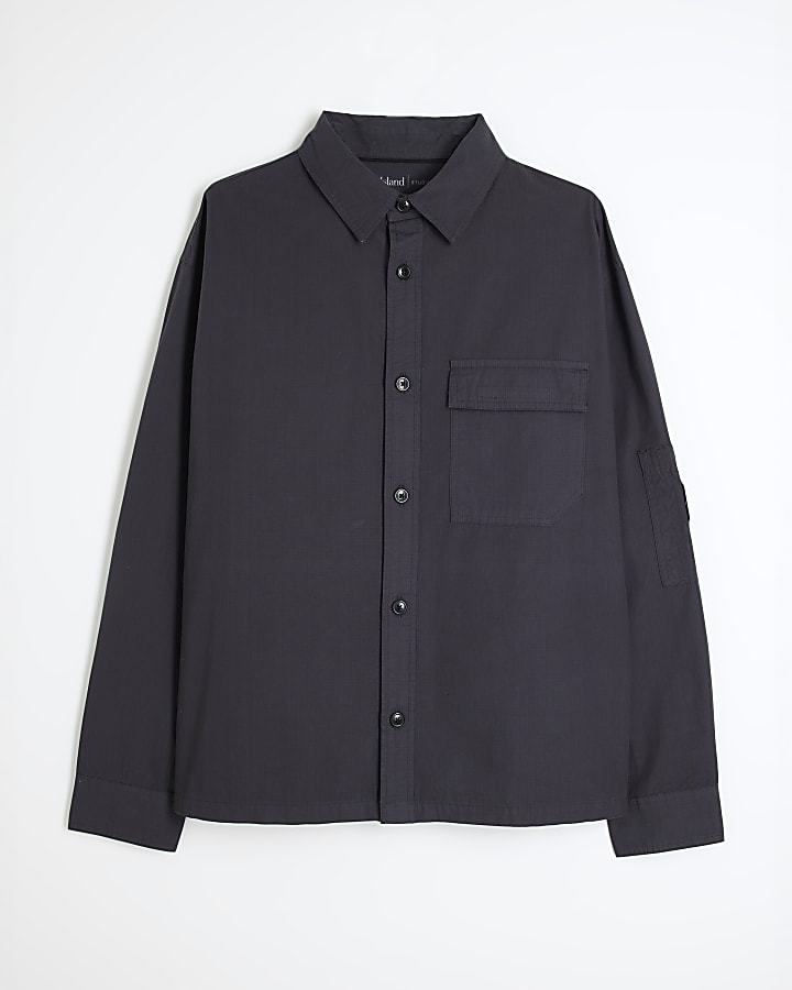 Navy Regular Fit Ripstop Shirt