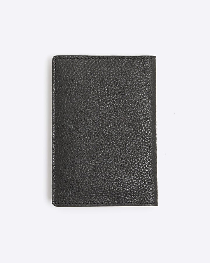 Black Leather Passport Holder