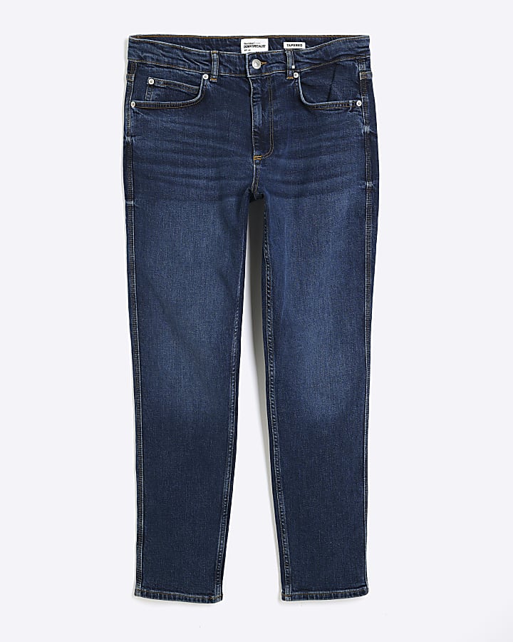 Blue Denim Tapered Jeans