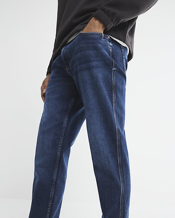 Blue Denim Tapered Jeans