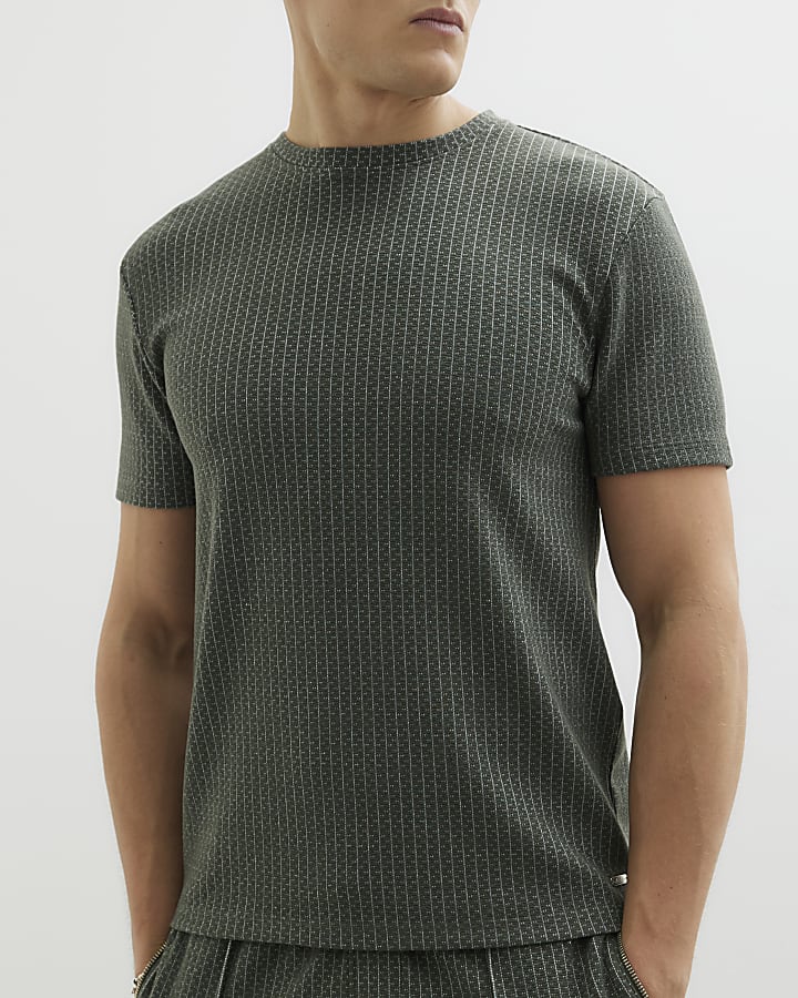 Khaki Slim Fit Short Sleeve T-Shirt