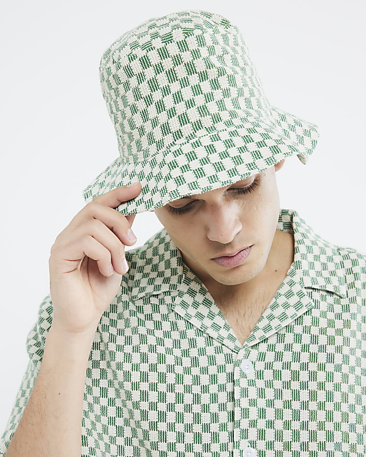 Green Check Bucket Hat