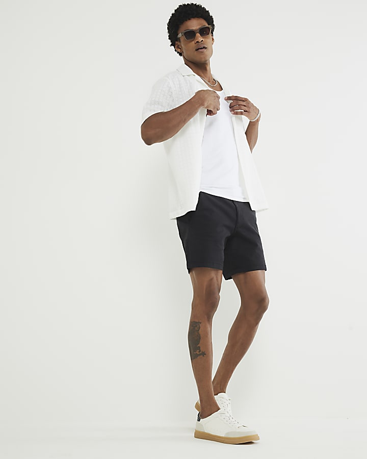 Black Pack Of 2 Skinny Fit Chino Shorts