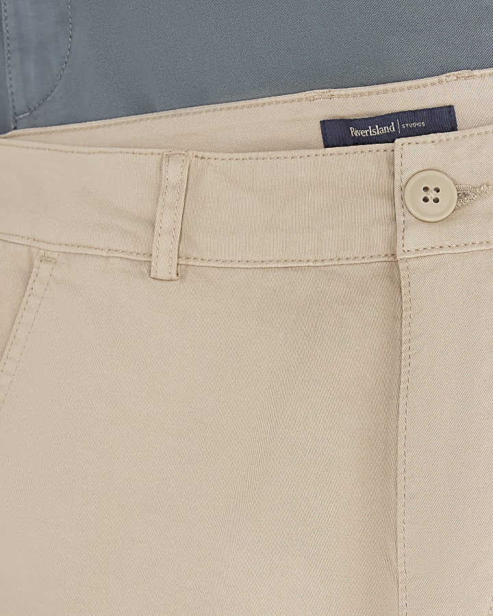 Beige Pack Of 2 Skinny Fit Chino Shorts