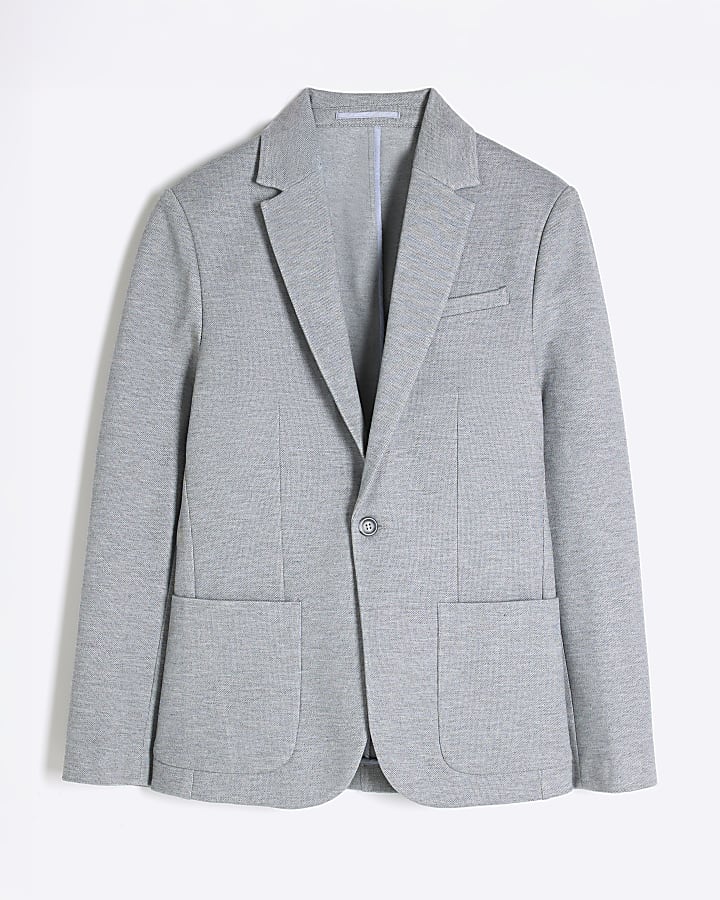 Grey Jersey Suit Blazer