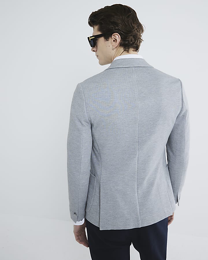 Grey Jersey Suit Blazer