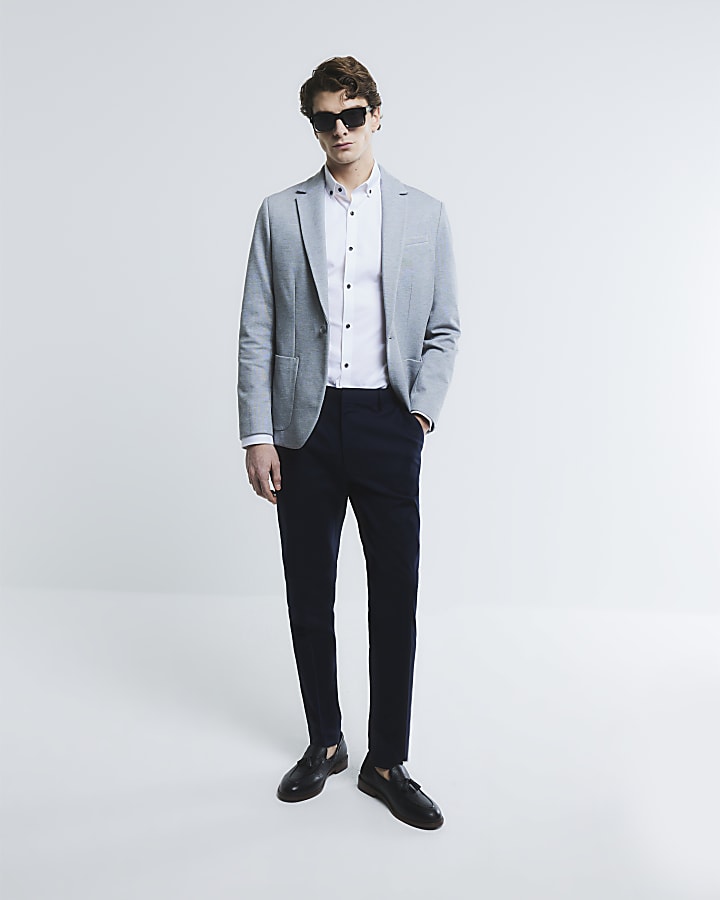 Grey Jersey Suit Blazer