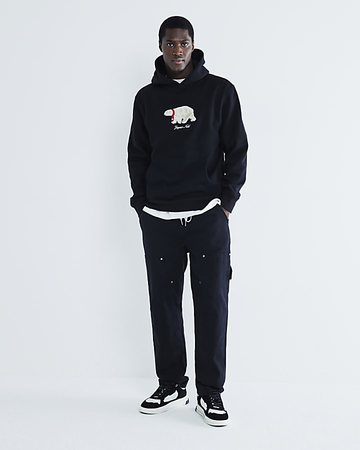 Black Xmas Polar Bear Hoodie