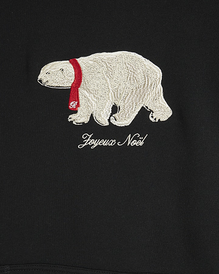 Black Xmas Polar Bear Hoodie