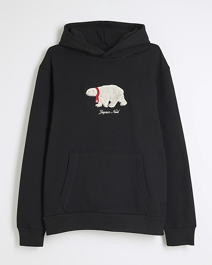 Black Xmas Polar Bear Hoodie