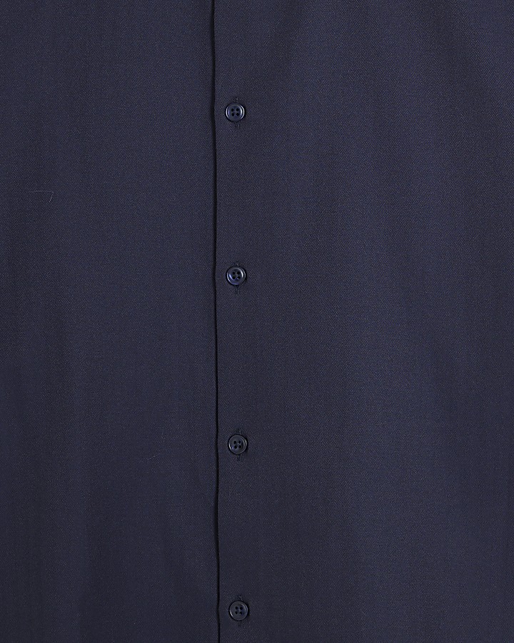 Navy Premium Long Sleeve Slim Shirt