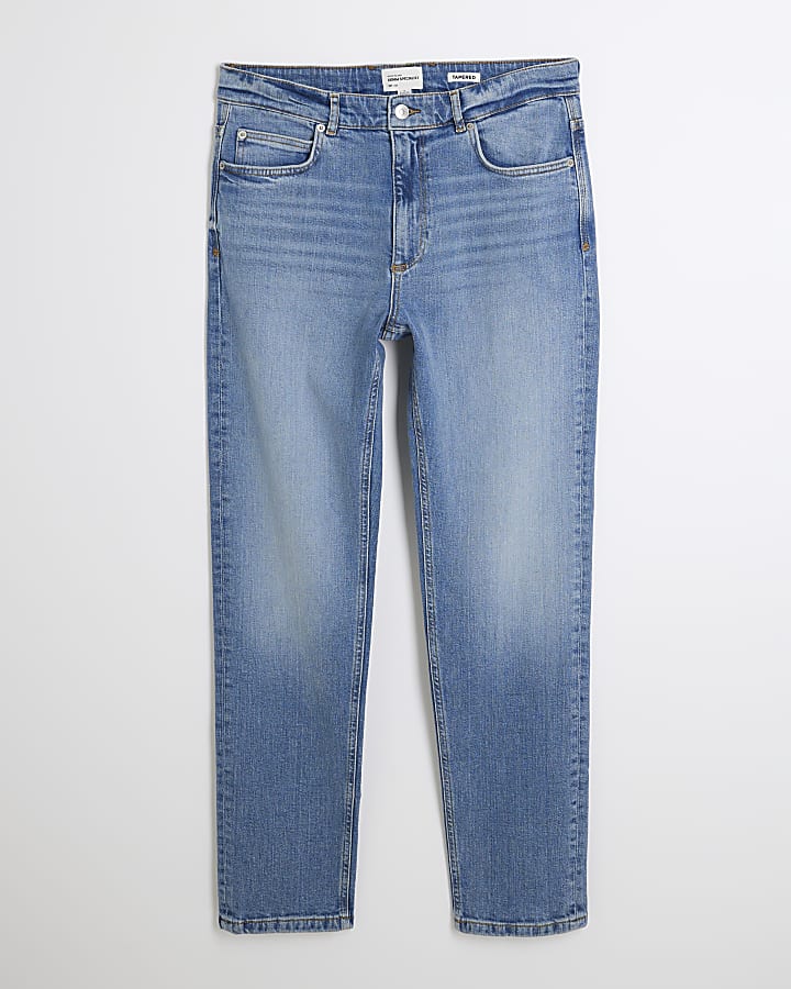 Blue Denim Tapered Jeans