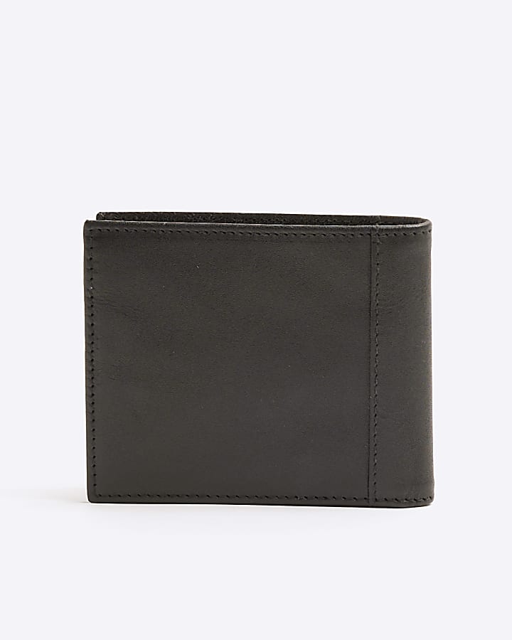 Black Leather RR Monogram Wallet