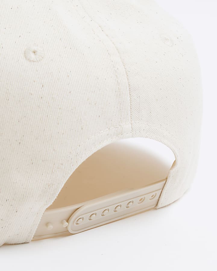 Beige Rubber Badge Baseball Cap